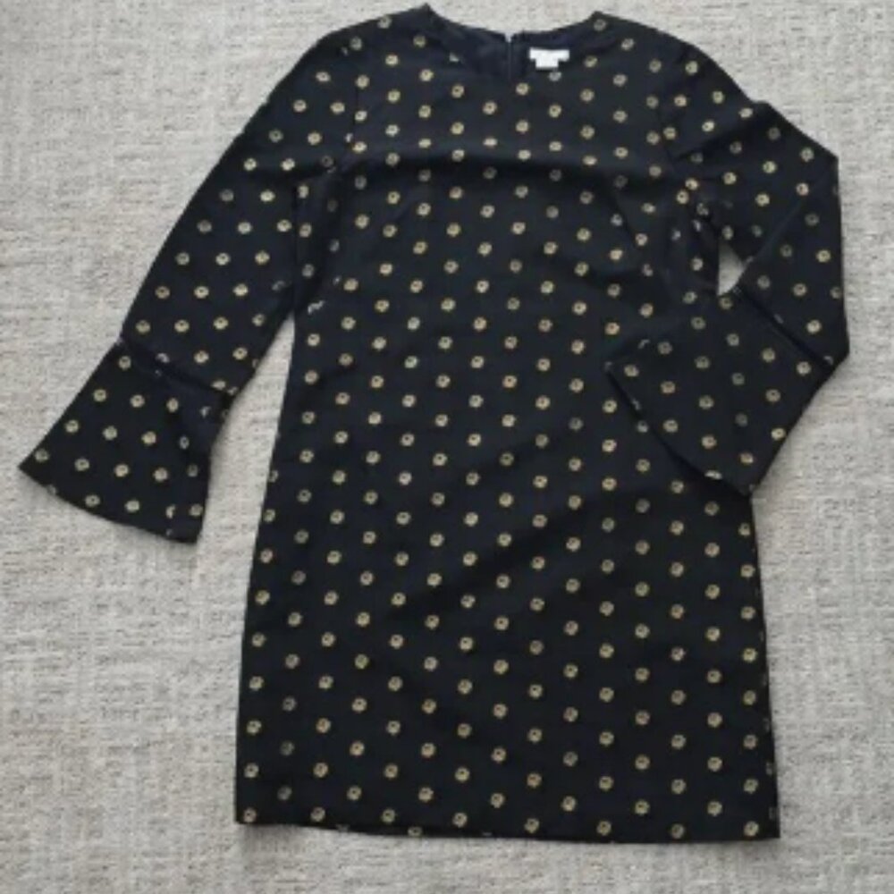 Shoshanna | Black Dress with Gold Polka Dots